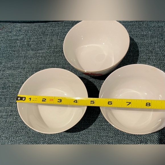 Set Of 3 Vintage Red Dragon Chinese Porcelain Rice/Soup Bowls - Picture 6 of 6